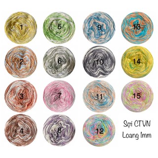 Sợi cotton Việt Nam ctvn màu loang 1mm