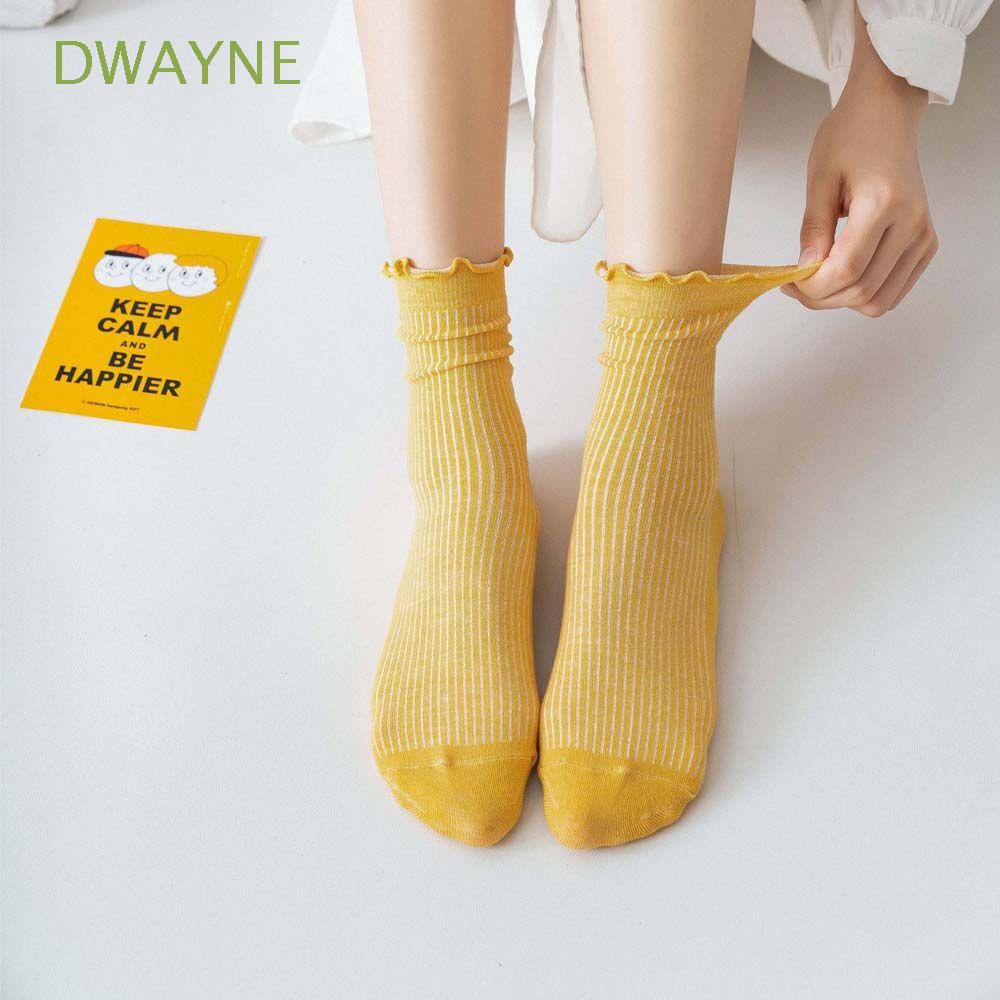 Vớ thể thao cổ vừa kẻ sọc màu trơn dễ thương cho nữ