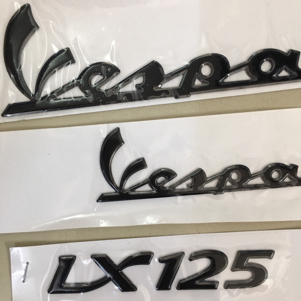 (tem xe máy) Bộ tem chữ nỗi xe VESPA LX 125 hai màu lựa chọn, keo dán tốt, ít bong tróc