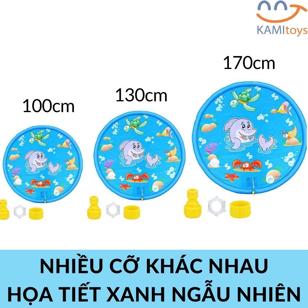 Bể bơi thảm phun nước cho trẻ em chơi ngoài trời hình Tròn cỡ Lớn 170cm mã 50033