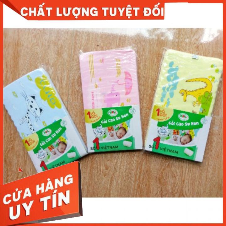 Gối cao su non Mipbi ẤM ÁP NHƯ LÒNG MẸ tặng kèm 1 vỏ gối cao cấp chính hãng