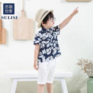 Sét bộ bé trai hoa lá cành
