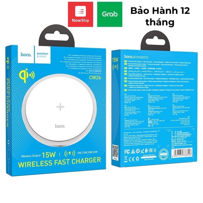 ✔FREESHIP✔ĐẾ SẠC NHANH KHÔNG DÂY HOCO CW26 15W FAST CHARGER,Tích hợp SẠC Điện thoại và TAI NGHE KHÔNG DÂY-Chính Hãng