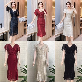 Đầm dự tiệc kim sa body đuôi cá