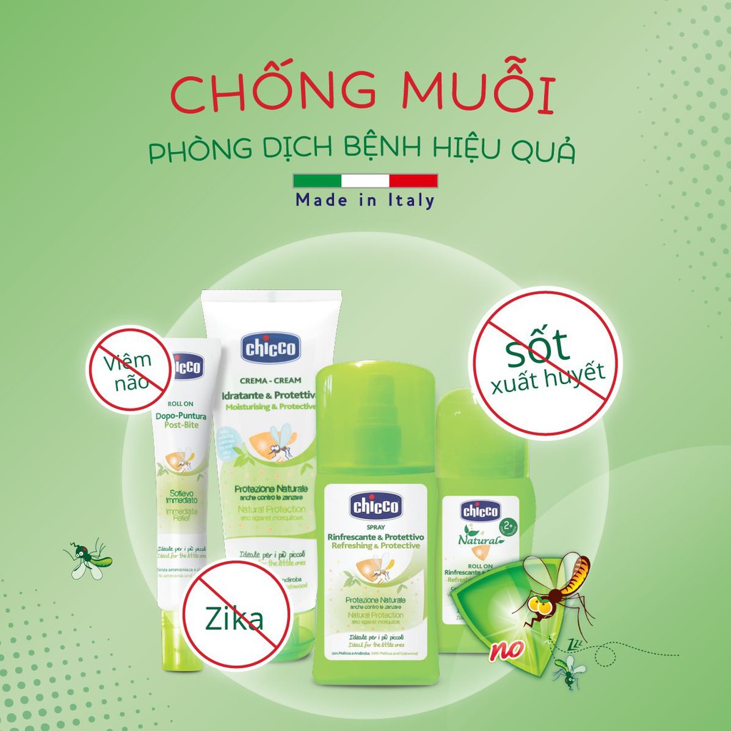 Kem chống muỗi đa năng Chicco 100ml cho trẻ từ 0 tháng tuổi trở lên