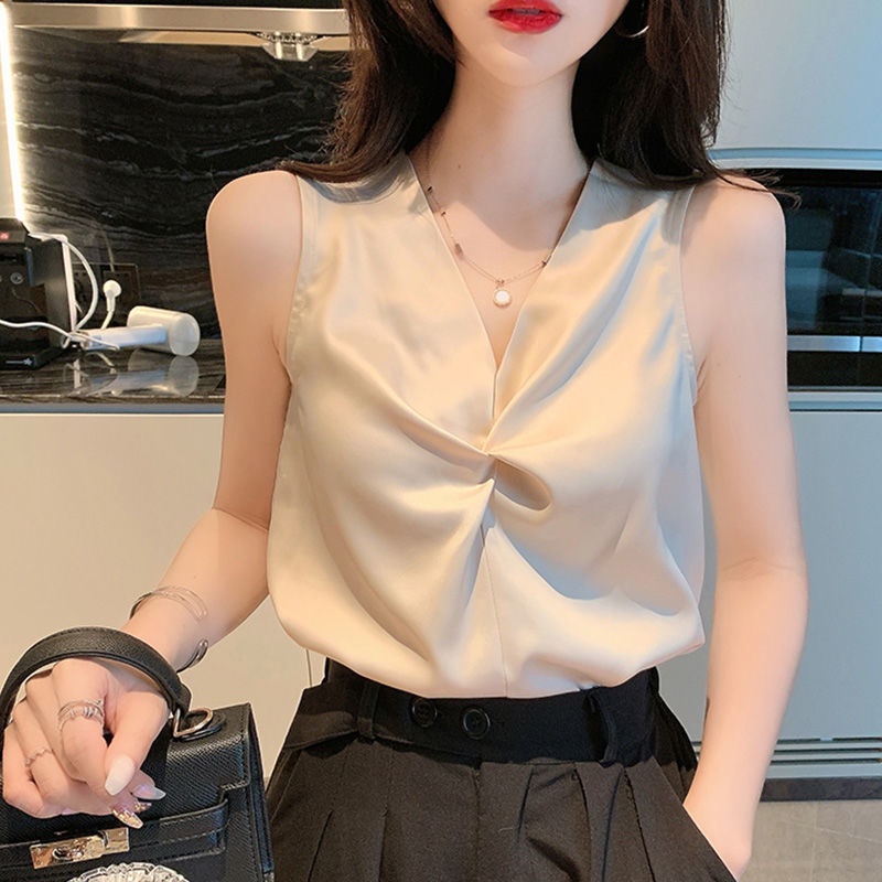 Áo Hai Dây Satin Mỏng Dáng Rộng Thời Trang Mùa Hè Dành Cho Nữ
