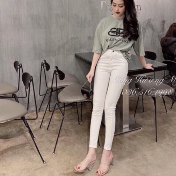 Quần Skinny Giả Bò Siêu Co Giãn Free Ship Quần Giả Bò lên dáng auto đẹp trơn và rách gối CS1650 - NhiNhi Shop