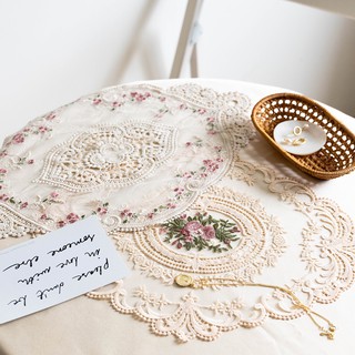 Miếng ren thêu lót bàn [Mici Decor] Trang trí bàn ăn, trang điểm, phụ kiện chụp ảnh