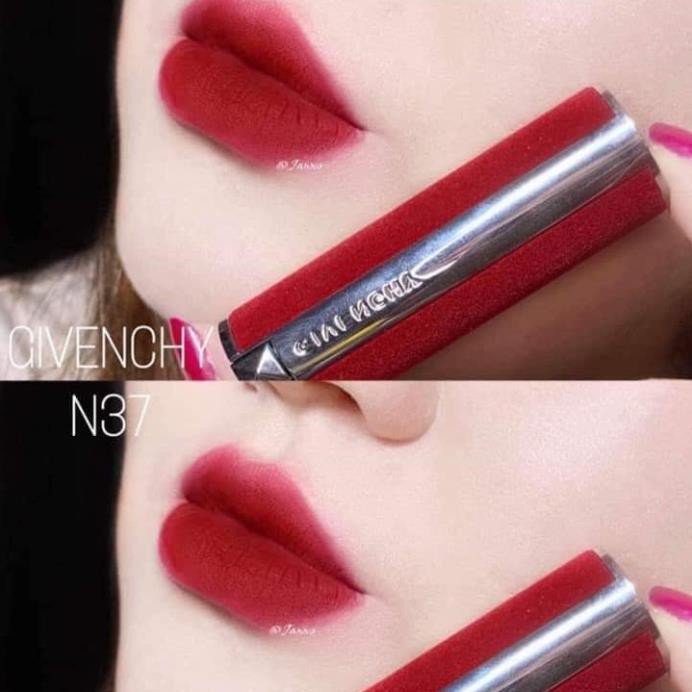 Son Gi.venchy 37 Rouge Graine - Bản Vỏ Nhung Limited Fullsize Fullbox