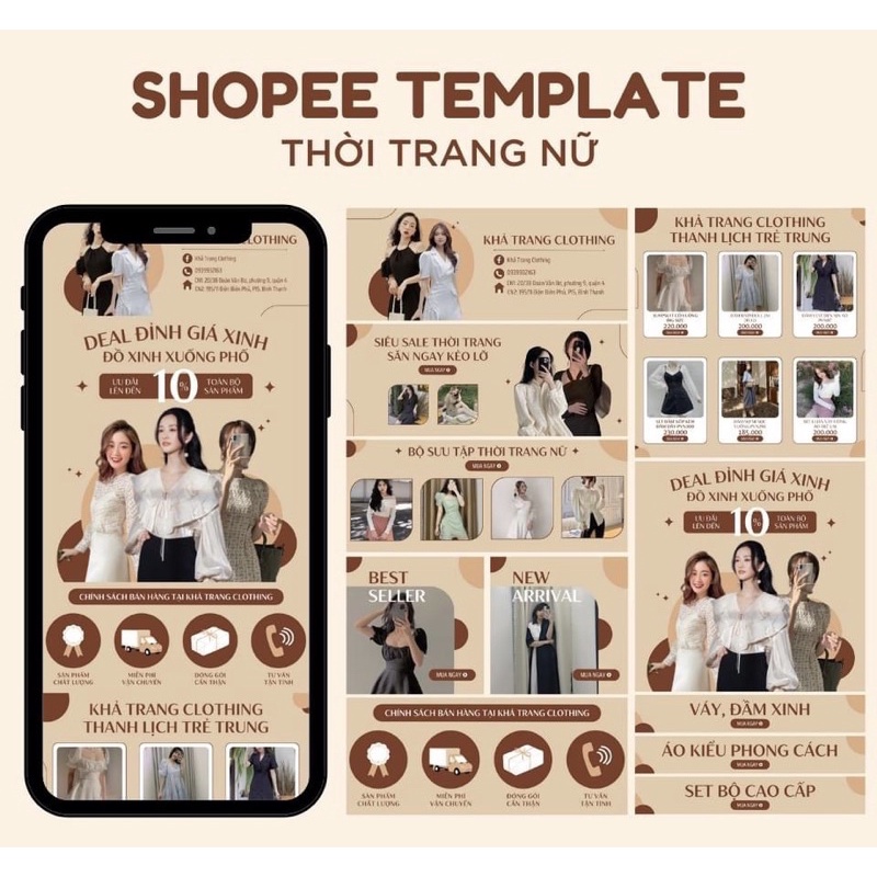 Template Shopee thời trang nữ quần áo nữ