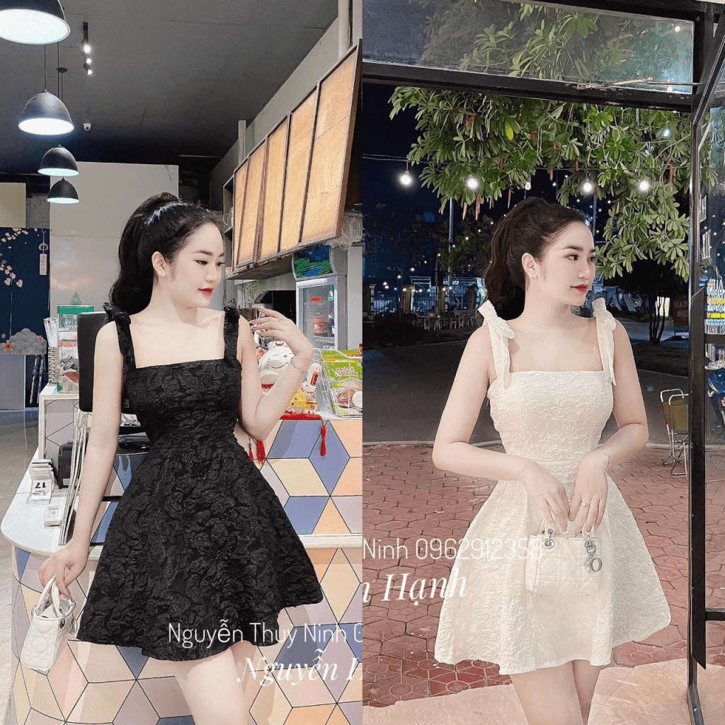 Mẫu Mới Thiết Kế -- Đầm Gấm Xốp Hai Dây Có Mút Có Lót Quần Hợp Thời Trang UP