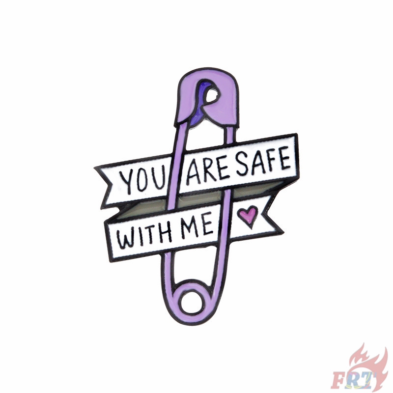 Trâm cài áo hình ghim cài với dòng chữ You Are Safe with Me xinh xắn