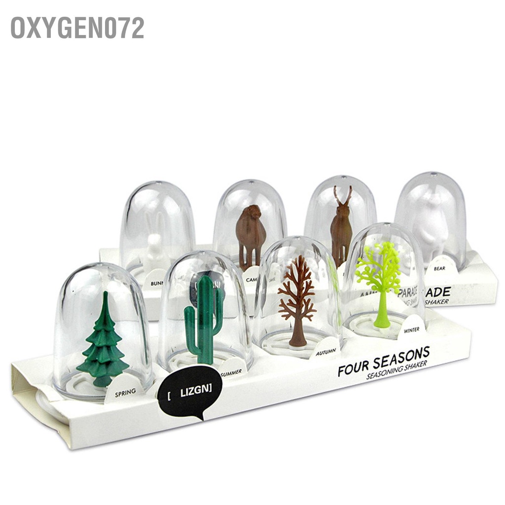 ♥ Oxygen072 4 cái Hộp đựng gia vị Thiết kế sáng tạo dễ thương Máy lắc Bình nhà bếp Bộ cho đình
