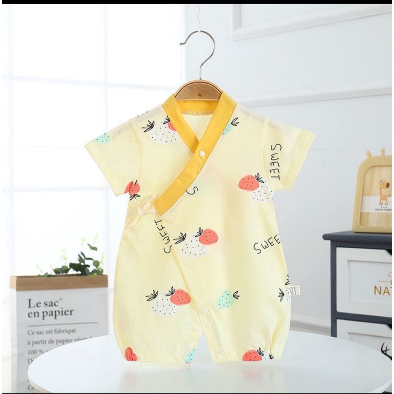 bộ body ngắn tay sơ sinh kimono cotton cho bé trai/gái