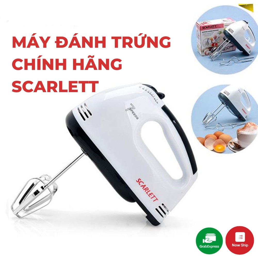 Máy Đánh Trứng Cầm Tay 260W- Máy Đánh Trứng Mini Cầm Tay Scarlett 7 Tốc Độ