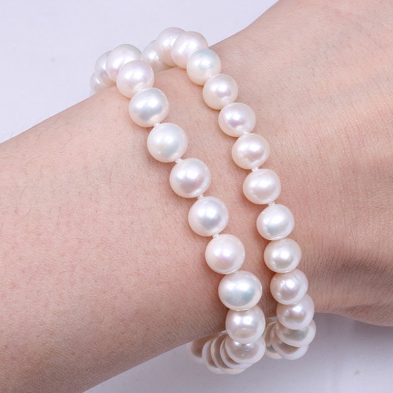 Vòng Tay Hạt Ngọc Trai Giả Bằng Nhựa Resin Co Giãn 8mm Làm Quà Tặng