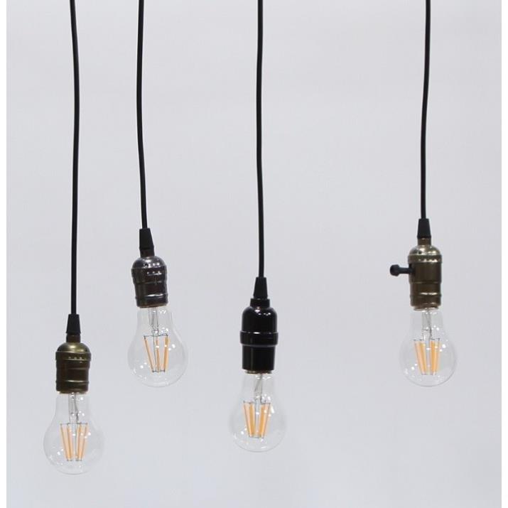 Bộ 5 dây đèn thả cổ điển Vintage bóng led Edison A60 6W