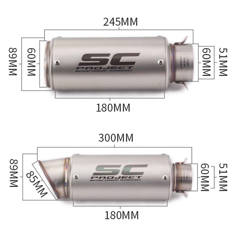 Ống Pô Xả Khí 51/60mm Cho Xe Mô Tô