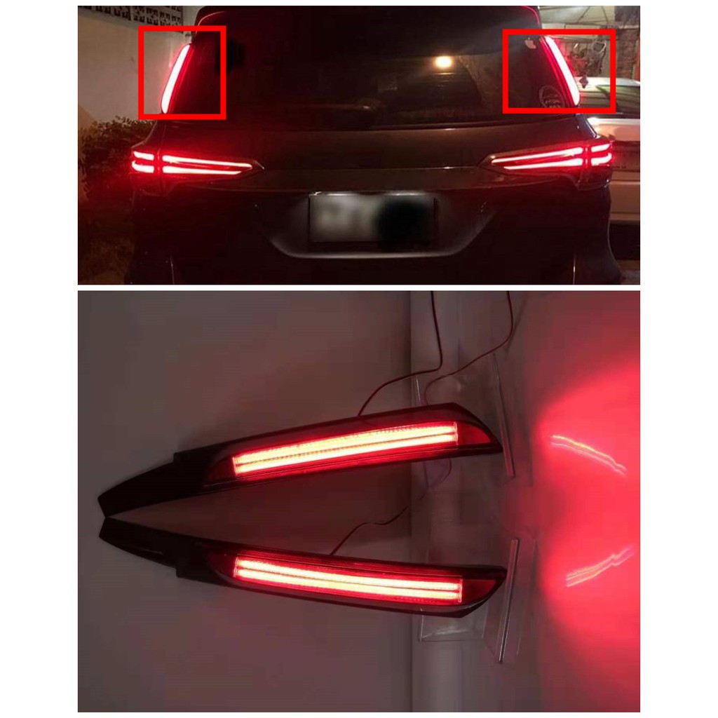 Toyota Fortuner led ốp kính sau led trụ sau fotuner 3 chế độ demi stop xi nhan chạy audi.