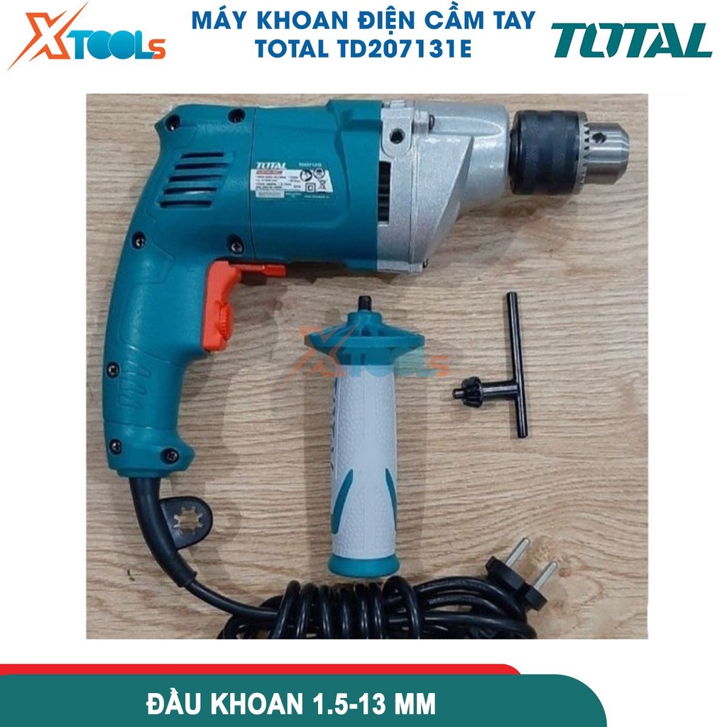 Máy khoan cầm tay Total TD207131E công suất 700w tốc độ 1200rpm đầu khoan 1.5-13mm khả năng khoan sắt[CHÍNH HÃNG][XTOOLS