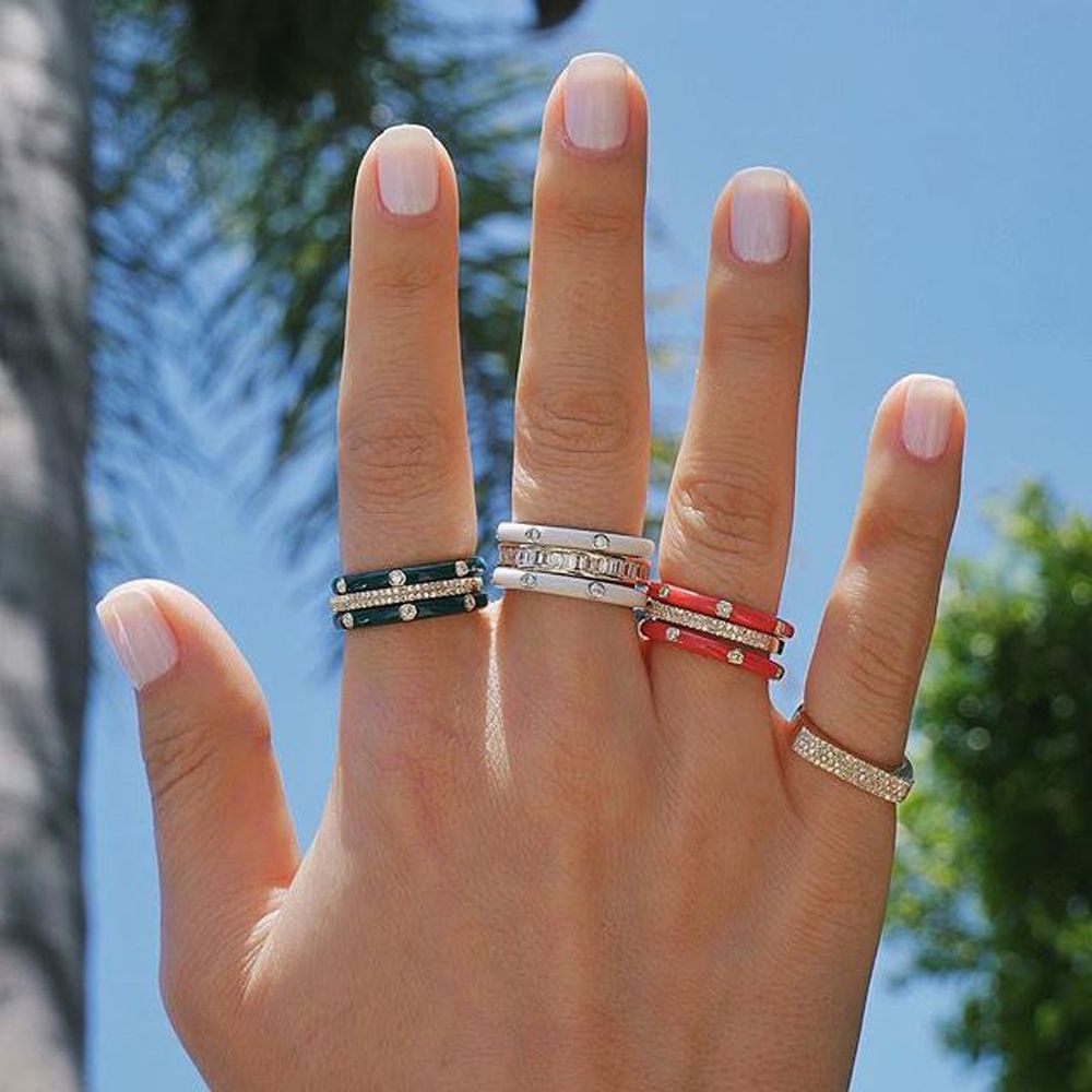 HARRIETT New Evil Eye Rings Vintage Dripping Oil Enamel Finger Rings Women Korean Sweet Temperament Zircon|Fashion Jewelry