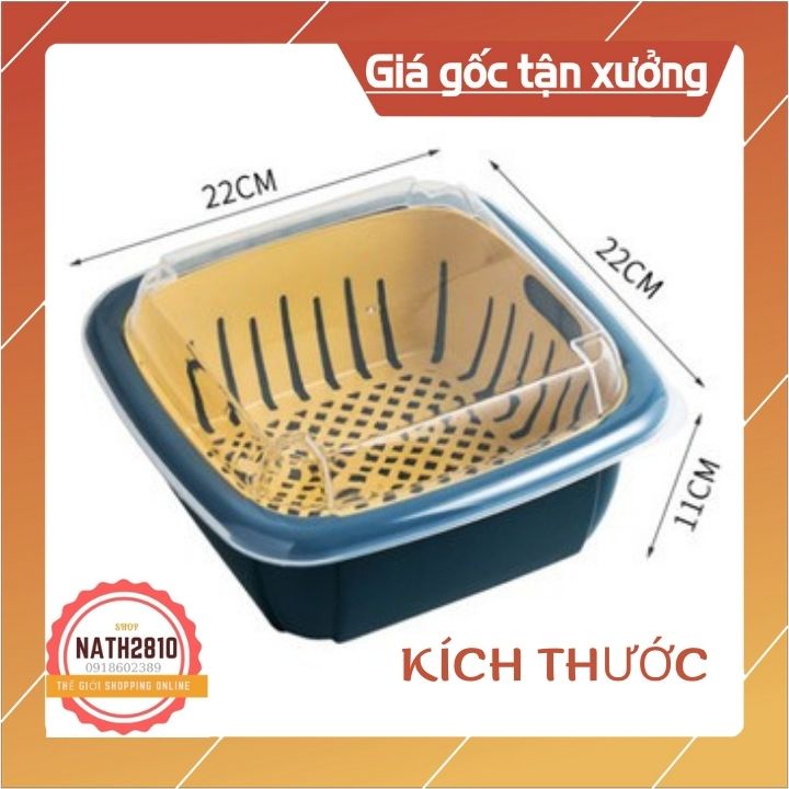 Set RỔ, CHẬU và NẮP ĐẬY chất liệu nhựa PP cao cấp an toàn tiện lợi rửa, đựng rau củ trái cây