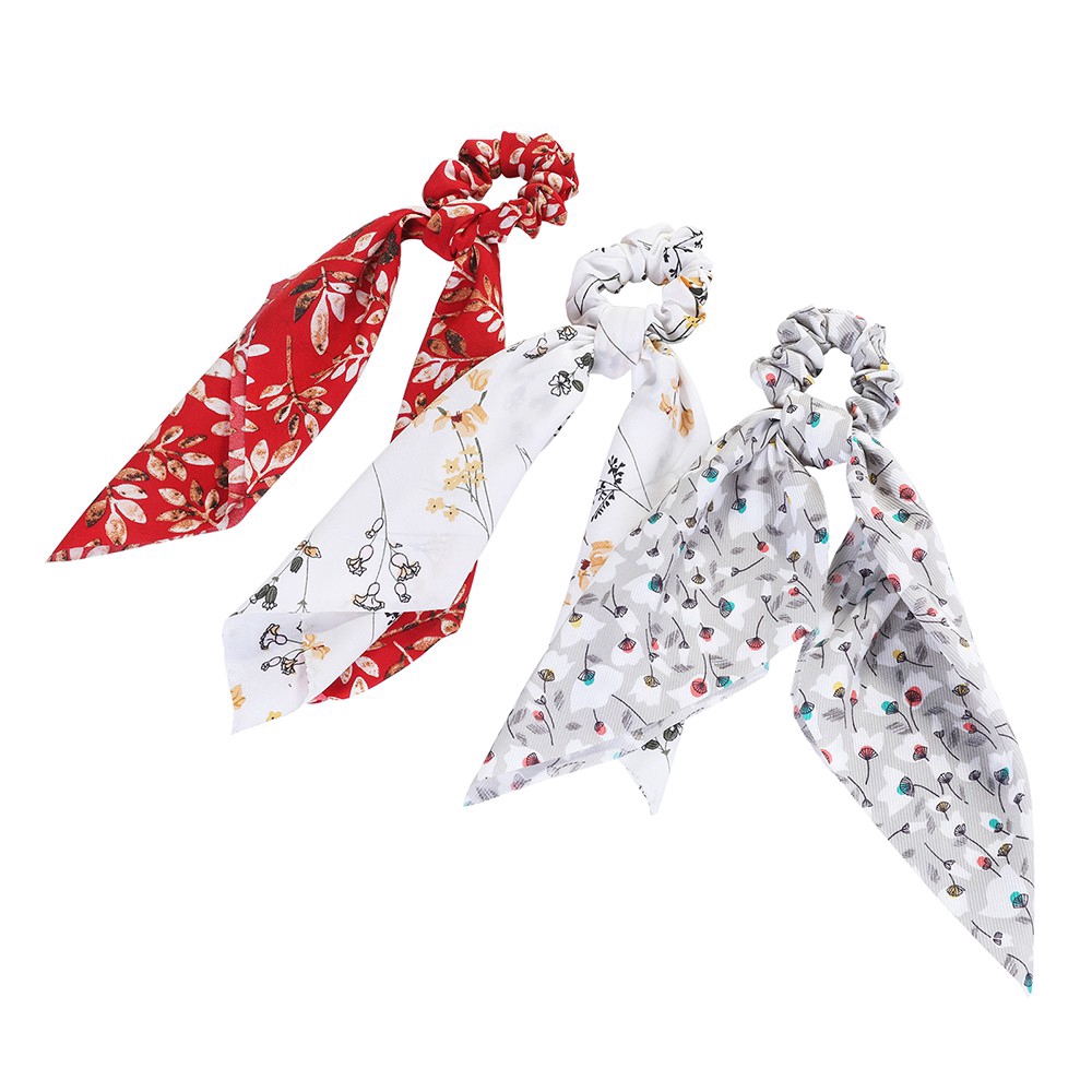 Dây buộc tóc bằng vải in họa tiết dễ thương xinh xắn phong cách thời trang Hàn Quốc