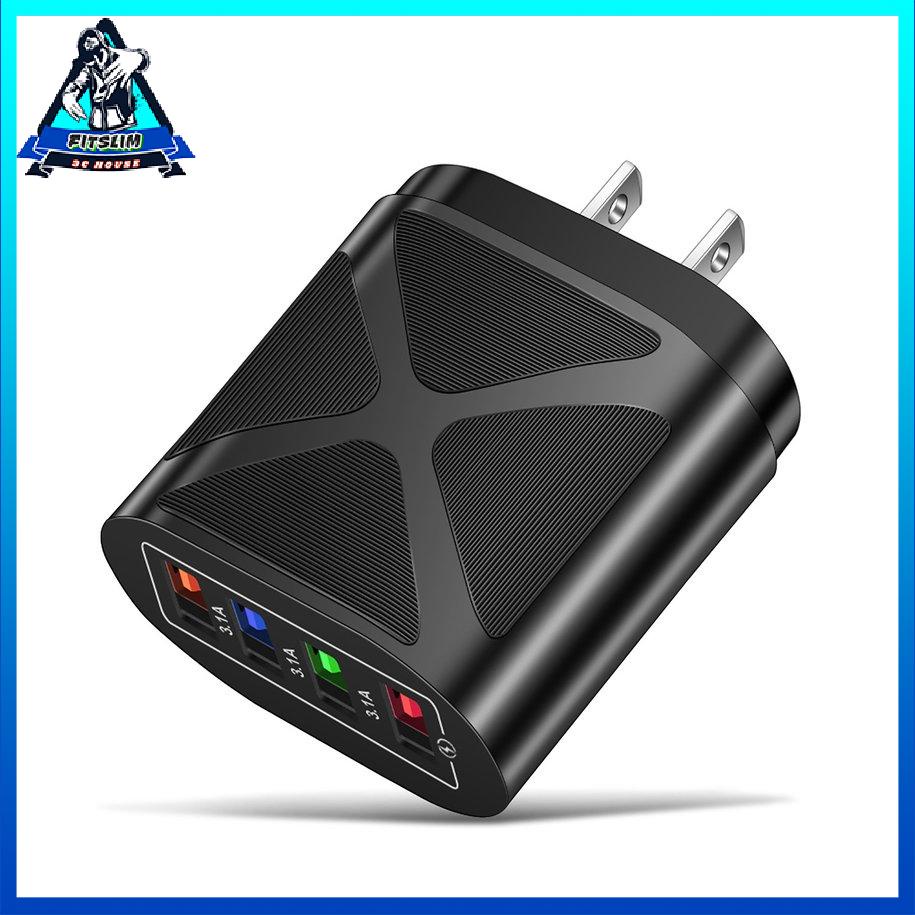 Bộ sạc USB 3.1A 4 cổng Sạc nhanh Bộ sạc điện thoại di động treo tường đa năng [8/24]