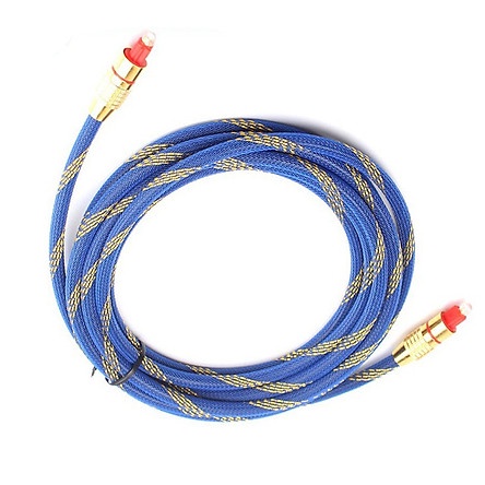 Dây quang âm thanh Toslink Optical 1m Xanh Phối Vàng - Dây Quang Xanh