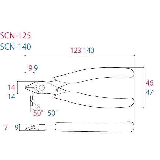 Kìm cắt không gỉ Tsunoda SCN-125 Made in Japan