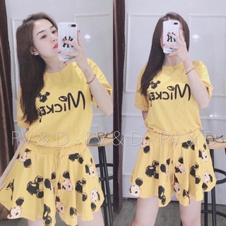  Set bộ mickey quần váy cute