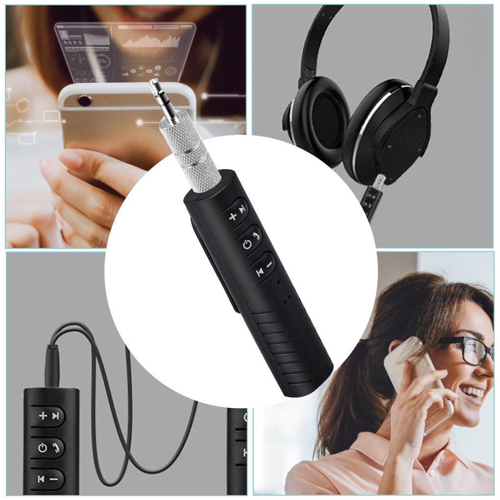Đầu chuyển đổi âm thanh tai nghe truyền nhận tín hiệu không dây bluetooth 5.0 3.5mm rảnh tay dành cho xe hơi