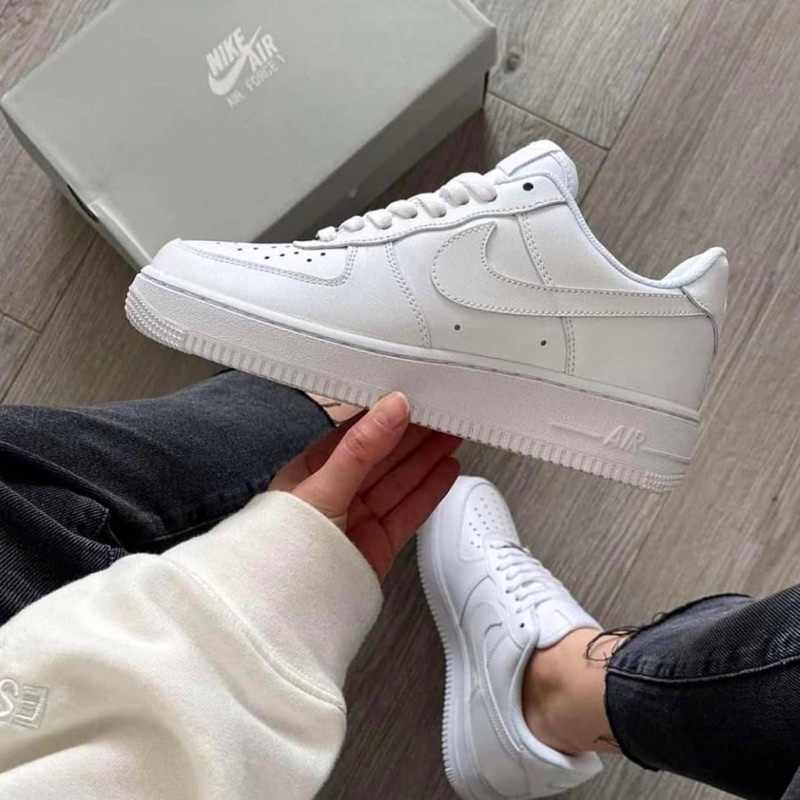 Giày thể thao Air Force 1 Full Trắng Nam Nữ Cổ thấp, Giày AF1 Trắng full 3 loại tặng kèm tất❤️