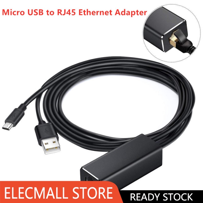 Fire TV Stick Micro USB to RJ45 Ethernet Adapter with USB Power Supply Cable