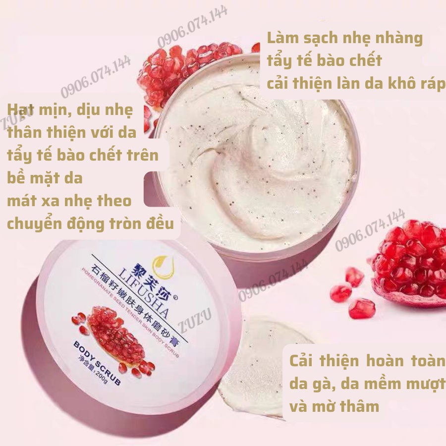 Tẩy Tế Bào Chết Toàn Thân, Tẩy Da Chết Chiết Xuất Lựu Giúp Làn Da Trắng Sáng Hương Thơm Ngọt Ngào WINK
