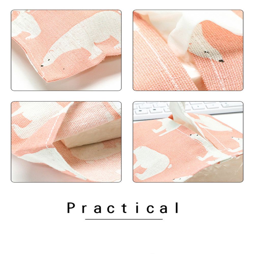 Túi đựng khăn giấy bằng vải lanh cotton xinh xắn phong cách Bắc Âu