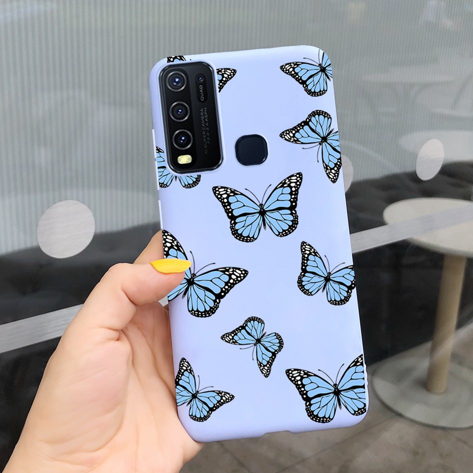 Mờ / Matte Ốp Điện Thoại Silicon Mềm Nhám Họa Tiết Hoa Thời Trang Cho Vivo Y30 1938 Y50 1935 Y 50 Vivoy30 2020 6.53 Inch