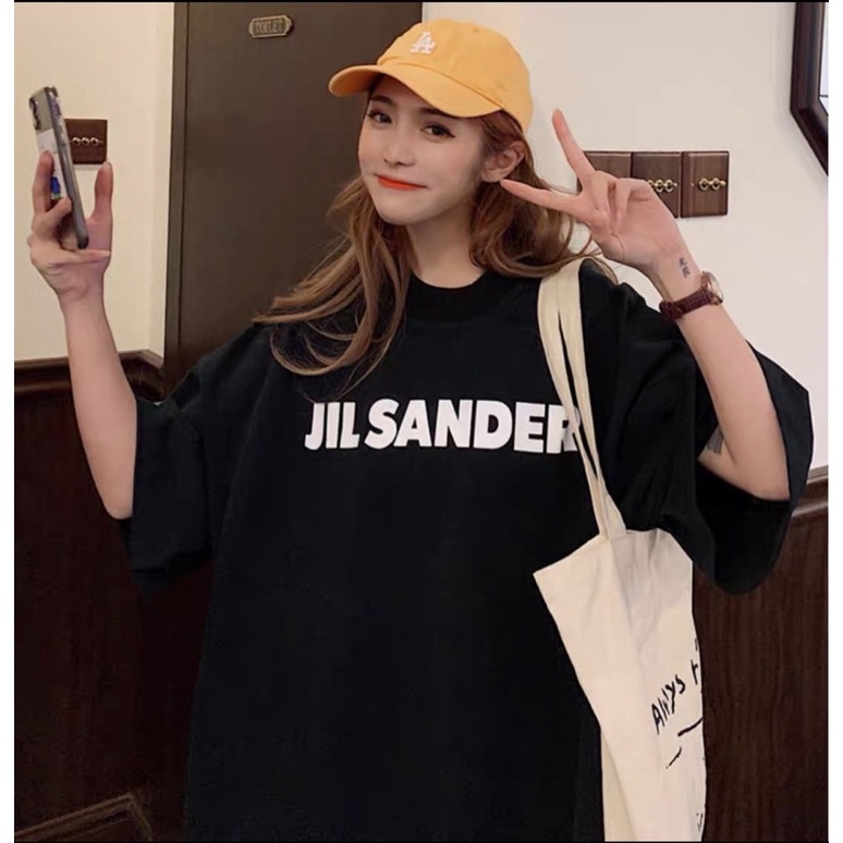 [Rẻ vô địch] Áo thun cotton tay lỡ dáng rộng unisex Jil Sander freesize 38-65kg