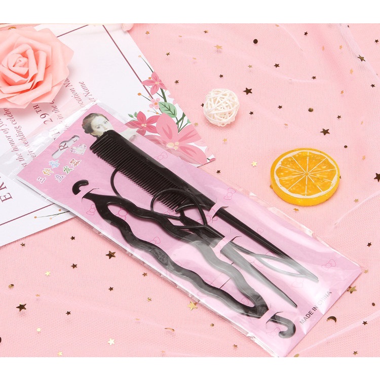 Bộ Phụ Kiện Tóc Dụng Cụ Tạo Kiểu Tóc Nữ Wina Bộ 4 Món Tạo Kiểu Tóc Wina