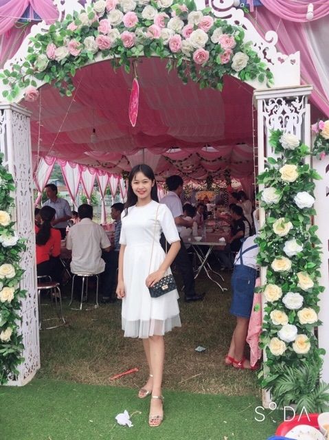 váy trắng dự tiệc ngắn tay kiểu dáng basic kèm ảnh thật MS139 SẴN | BigBuy360 - bigbuy360.vn