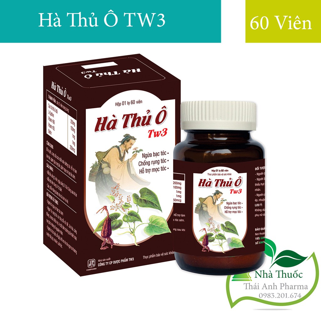 Hà Thủ Ô Tw3 - Viên Uống Chống Bạc Tóc, Giúp Đen Tóc