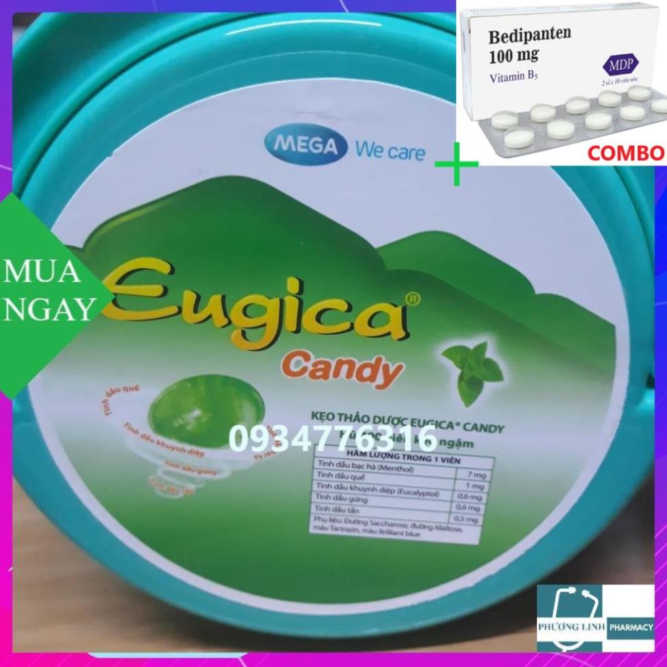 Combo Bedipanten 100mg +  Kẹo Eugica Candy ngậm thảo dược lọ 400viên