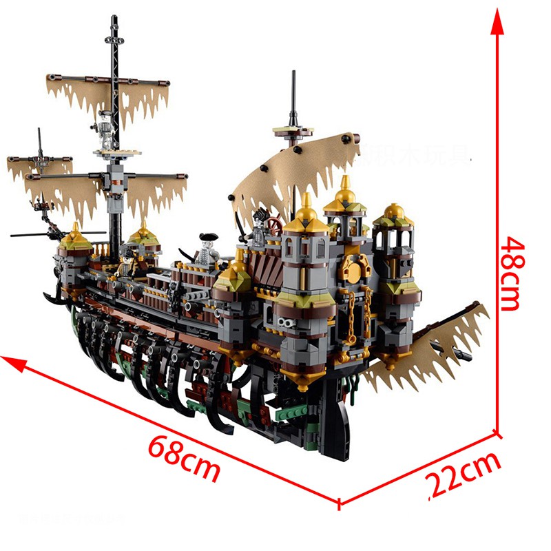 Đồ chơi Lắp ghép Mô hình Pirate Of The Caribbean The Slient Mary 16042 Con Tàu Quà Cho Bé Trai 99024