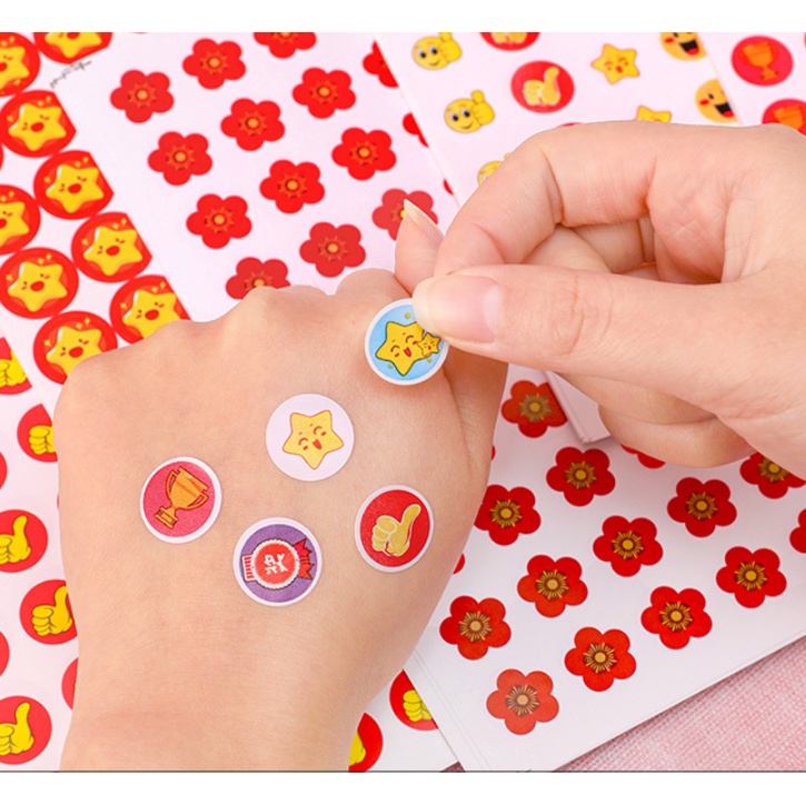 Sticker dán sổ cute, hình tròn màu dễ thương trang trí-Cô 3