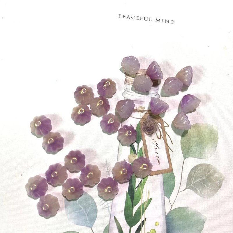 [Nguyên liệu làm trâm] 1 nhụy hoa sen thủy tinh 11mm