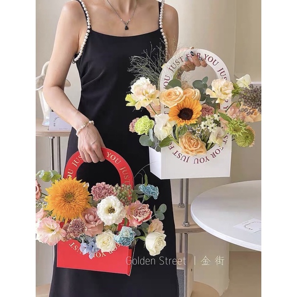 Mẫu Túi Tode vuông cắm hoa đông đào-trang trí giỏ quà phongg cách trung Hoa