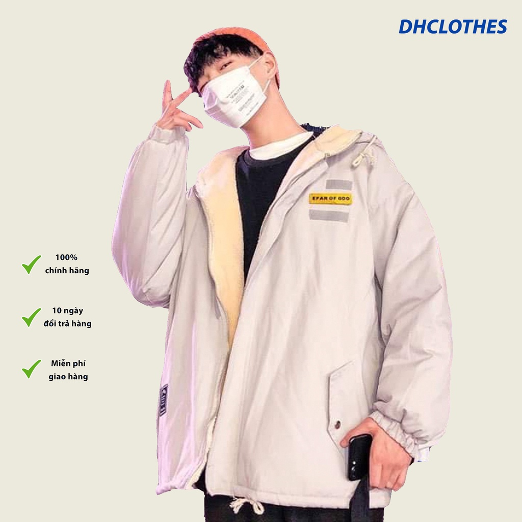 Áo khoác unisex lót lông cừu Dhclothes ⚡ 𝐇𝐚̀𝐧𝐠 𝐂𝐚𝐨 𝐂𝐚̂́𝐩 ⚡ Nam nữ đều mặc, áo dày dặn siêu ấm chất siêu đẹp-DHk5