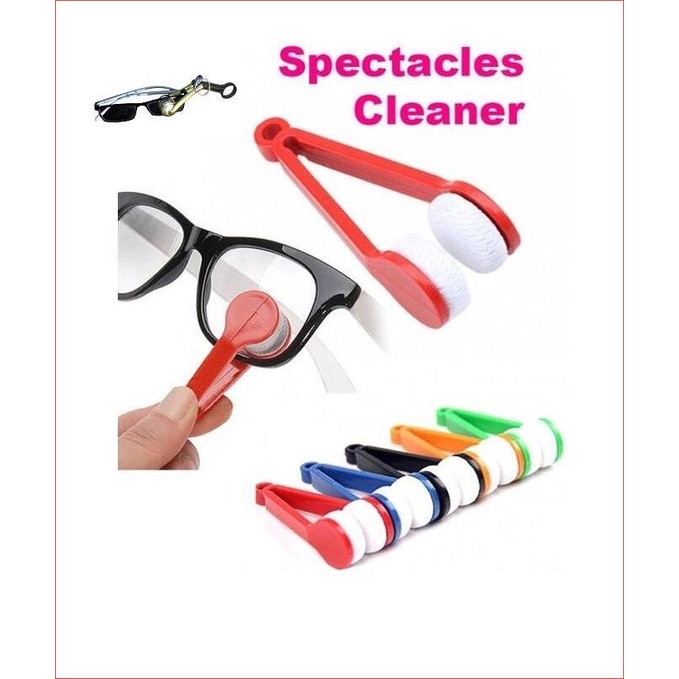 Dụng cụ lau chùi vệ sinh mắt kính chất liệu Microfiber mềm có lỗ treo móc khóa, kẹp lau kính cận, bàn chải lau kính mắt