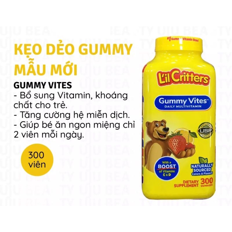 KẸO DẺO GẤU GUMMY 300 VIÊN CỦA MỸ CHO BÉ BIẾNG ĂN