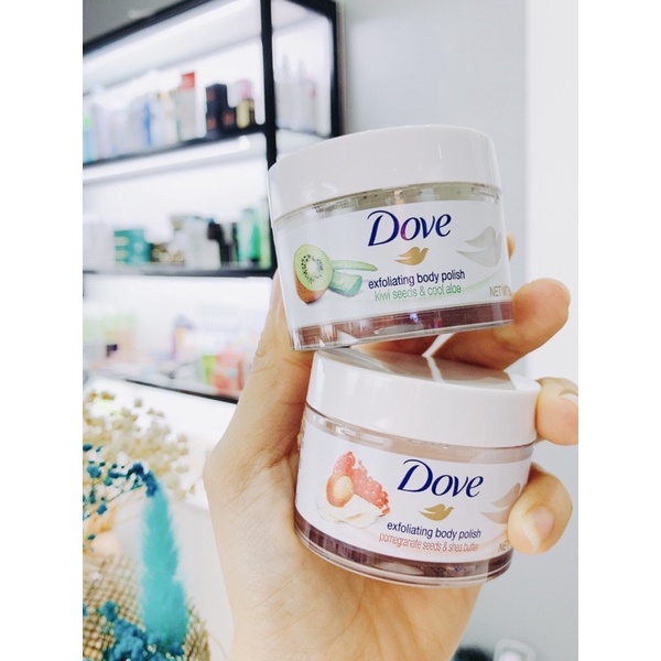 Tẩy tế bào chết body Dove 50g combo 2 lọ. mùi kiwi và lựu đỏ dưỡng ẩm trắng mịn làn da